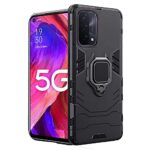 Shock Proof Back Case Mobile Cover for Oppo A93 5G | Oppo A93s 5G | Oppo A54 5G | Back Cover Case (Tough Armor | Hybrid PC + TPU | Ring Holder & in-Built Kickstand | Black)
