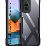Shock Proof Clear Protective Back Cover Case for Redmi Note 10 Pro | Pro Max | AirEDGE Technology | Full Device & Camera Protection | Poly Carbonate + TPU Transparent Back Case - Black