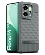 kelpuj Back Cover for Oppo Reno 14 5G with Hexa Cube Design (Olive Green) - Image 3