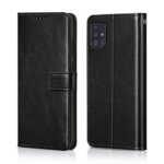 Shock Proof Flip Cover Back Case for Samsung Galaxy A71 | Magnetic Wallet Leather Case with Stand