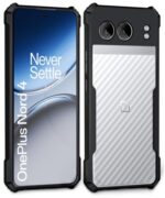 kelpuj Shock Proof Clear Protective Back Case for 1+ OnePlus Nord 4 5G - AirEDGE Technology | 360 Degree Camera Protection | Transparent Hybrid Back Case Mobile Cover - Black - Image 5
