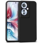 Back Cover for Oppo F25 Pro 5G | Ultra Slim Soft Rubberised Case | Inner Velvet Fabric Lining | Matte Silicone Flexible Mobile Case | Camera Protection - Black