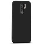 Ultra Slim Soft Rubberised Back Case Cover for Redmi Note 8 Pro | Inner Velvet Fabric Lining | Matte Silicone Flexible Camera Protection Back Cover - Black - Image 3