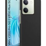 Slim Frameless Back Cover for Vivo Y200 Pro 5G | Y300 Plus 5G | Ultra Thin Lightweight Design & Camera Protection | Soft Matte Silicone Flexible Mobile Case (Black)