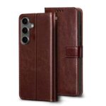 Shock Proof Flip Cover Back Case for Samsung Galaxy S24 5G Shock Proof Flip Cover Flexible Card Pockets Wallet & Stand | Magnetic Wallet Leather Case with Stand