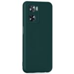 Back Cover for Oppo A57 4G 2022 | Oppo A77 4G | Ultra Slim Soft Rubberised Case | Inner Velvet Fabric Lining | Matte Silicone Flexible Mobile Case | Camera Protection - Green - Image 2