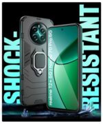 Shock Proof Back Case Mobile Cover for Realme Narzo 70 | Narzo 70 Pro | Realme 12 Plus | P1 5G | Back Cover Case (Tough Armor | Hybrid PC + TPU | Ring Holder & in-Built Kickstand | Black) - Image 7