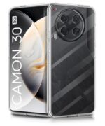 Crystal Clear Transparent Back Case Cover for Tecno Camon 30 5G | Full Device & Camera Protection Shockproof TPU | Flexible Silicone Back Cover Case Transparent