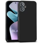 Back Cover for Lava Blaze 2 | Ultra Slim Soft Rubberised Case | Inner Velvet Fabric Lining | Matte Silicone Flexible Mobile Case | Camera Protection - Black