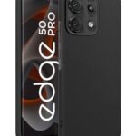 kelpuj Slim Frameless Back Cover for Motorola Moto Edge 50 Pro | Ultra Thin Lightweight Design & Camera Protection | Soft Matte Silicone Flexible Mobile Case (Black)