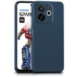 Back Cover for Tecno Pop 9 5G | Tecno Spark 30C 5G | Ultra Slim Soft Rubberised Case | Inner Velvet Fabric Lining | Matte Silicone Flexible Mobile Case | Camera Protection - Blue