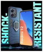 Shock Proof Back Case Mobile Cover for Mi Redmi 12 5G | Redmi 12 4G | Poco M6 Pro 5G | Back Cover Case (Tough Armor | Hybrid PC + TPU | Ring Holder & in-Built Kickstand | Blue) - Image 7