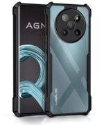 Shock Proof Clear Protective Back Case for Lava Agni 2 5G - AirEDGE Technology | 360 Degree Camera Protection | Transparent Hybrid Back Case Mobile Cover - Black