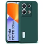 Slim Ultra Soft Rubberised Back Cover for Infinix Note 30 5G | Inner Velvet Fabric Lining | Matte Silicone Flexible Camera Protection Back Case - Green