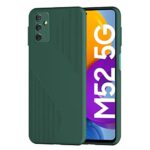 Protective Combat Series Shockproof Line Gradient Textured case with Scratch Resistant, Anti Slip, Camera Protection for Samsung Galaxy M52 5G  Textured Green