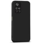 kelpuj Ultra Slim Soft Rubberised Back Cover for Redmi Note 11T 5G | Poco M4 Pro 5G | Inner Velvet Fabric Lining | Matte Silicone Flexible Camera Protection Back Case - Black - Image 4