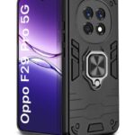 Shock Proof Back Case Mobile Cover for Oppo F29 Pro 5G | Back Cover Case (Tough Armor | Hybrid PC + TPU | Ring Holder & in-Built Kickstand | Black)
