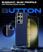 Slim Frameless Back Cover for Samsung Galaxy S23 Ultra 5G | Ultra Thin Lightweight Design & Camera Protection | Soft Matte Silicone Flexible Mobile Case (Blue) - Image 7