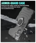 Shock Proof Back Case Mobile Cover for Samsung Galaxy A14 5G | A14 4G | Back Cover Case (Tough Armor | Hybrid PC + TPU | Ring Holder & in-Built Kickstand | Black) - Image 7