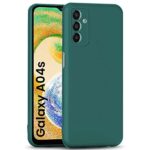 Back Cover for Samsung Galaxy A04s | Ultra Slim Soft Rubberised Case | Inner Velvet Fabric Lining | Matte Silicone Flexible Mobile Case | Camera Protection - Green