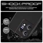 kelpuj Back Cover for Motorola Moto Edge 50 Pro | Ultra Slim Soft Rubberised Case | Inner Velvet Fabric Lining | Matte Silicone Flexible Mobile Case | Camera Protection - Black - Image 7