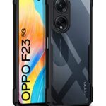 Shock Proof Clear Protective Back Case for Oppo F23 5G - AirEDGE Technology | 360 Degree Camera Protection | Transparent Hybrid Back Case Mobile Cover - Black