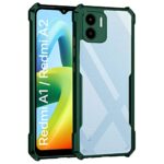 Shock Proof Clear Back Case Mobile Cover for Xiaomi Redmi A1 | Redmi A2 (Hard | Hybrid PC + TPU | Full Armour Device & Camera Protection | Green)