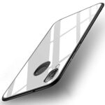 Luxury Mirror Bumper Back Tempered Glass Case [ Anti Slip ] Super Slim [Flexible] All Angle Protection Full Mirror View Back Lightweight Matte Soft Back Case Cover for Huwaei Honor 8X - White