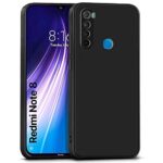 Ultra Slim Soft Rubberised Back Case Cover for Redmi Note 8 | Inner Velvet Fabric Lining | Matte Silicone Flexible Camera Protection Back Cover - Black