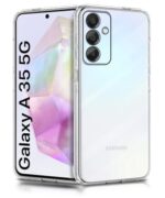 kelpuj Transparent Back Cover Case for Samsung Galaxy A35 5G | Galaxy A55 5G | Raised Bumps for Full Device & Camera Protection Shockproof TPU Silicone Mobile Case Transparent