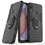 kelpuj Shock Proof Back Case Mobile Cover for Samsung Galaxy A10s | Galaxy M01s (Armor | Hybrid PC + TPU | Full Protection with Ring Holder Kickstand | Carbon Black) - Image 3