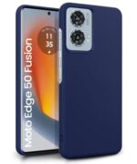 Slim Frameless Back Cover for Motorola Moto Edge 50 Fusion 5G | Moto Edge G96 Fusion 5G Ultra Thin Lightweight Design & Camera Protection | Soft Matte Silicone Flexible Mobile Case Blue