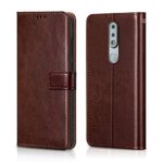 Shock Proof Flip Cover Back Case for Nokia 7.1 | Magnetic Wallet Leather Case with Stand