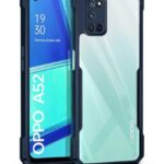 Shock Proof Clear Back Case Mobile Cover for Oppo A52 (Hard | Hybrid PC + TPU | Full Armour Device & Camera Protection - Blue