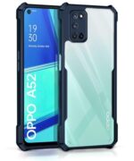 Shock Proof Clear Back Case Mobile Cover for Oppo A52 (Hard | Hybrid PC + TPU | Full Armour Device & Camera Protection - Blue