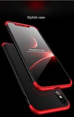 Plastic 3 in 1 Double Dip Super Slim Hybrid All Angle Protection Lightweight Matte Hard Back Cover for Apple iPhone X/iPhone Xs (Black and Red), Black - Image 5