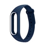 Premium Ultra Light Ultra Slim Silicon Dual Color Grid Armour Wrist Band Replacement Bracelet Bracelet for Xiaomi MI Band 2 & Mi Band HRX Edition  Oxford Blue - Image 2