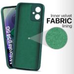 Back Cover for Motorola Moto G54 5G | Moto G64 5G | Ultra Slim Soft Rubberised Case | Inner Velvet Fabric Lining | Matte Silicone Flexible Mobile Case | Camera Protection - Green - Image 5
