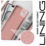 kelpuj Back Cover for Apple iPhone 15 Plus | Ultra Slim Soft Rubberised Case | Inner Velvet Fabric Lining | Matte Silicone Flexible Mobile Case | Camera Protection - Baby Pink - Image 5
