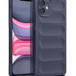 kelpuj Ultimate Silicon Back Cover Case for Apple iPhone 11 | Military Grade Drop Protection Shockproof Bumper | Anti-Slip Grip | Scratch Proof Micro-Fibre Cloth Inside (Deep Blue)