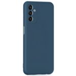 kelpuj for Samsung Galaxy F13 M13 4G Slim Ultra Soft Rubberised Back Cover Inner Velvet Fabric Lining Matte Silicone Flexible Camera Protection Back Case - Blue - Image 4