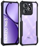 Shock Proof Clear Protective Back Case for Realme Narzo N63 | Realme C63 - AirEDGE Technology | 360 Degree Camera Protection | Transparent Hybrid Back Case Mobile Cover - Black - Image 5
