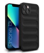 Ultimate Silicone Back Cover Case for iPhone 13 | Heat Dissipation Thin Soft TPU | 360? Camera Protection | Breathable Cooling Holes ? Pitch Black