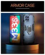 Shock Proof Back Case Mobile Cover for Samsung Galaxy M33 5G | Back Cover Case (Tough Armor | Hybrid PC + TPU | Ring Holder & in-Built Kickstand | Blue) - Image 5