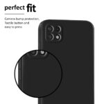 Ultra Slim Soft Rubberised Back Case Cover for Samsung Galaxy A22 5G | F42 5G | Inner Velvet Fabric Lining | Matte Silicone Flexible Camera Protection Back Cover - Black - Image 8