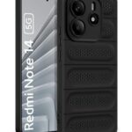 Ultimate Silicone Back Cover Case for Redmi Note 14 5G | Heat Dissipation Thin Soft TPU | 360? Camera Protection | Breathable Cooling Holes ? Pitch Black