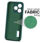 Slim Ultra Soft Rubberised Back Cover for Realme Narzo N53 | Realme C53 | Realme C51 | Inner Velvet Fabric Lining | Matte Silicone Flexible Camera Protection Back Case - Green - Image 3