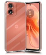 kelpuj Crystal Clear Transparent Back Case Cover for Motorola Moto G04 | Moto G04s | Full Device & Camera Protection Shockproof TPU | Flexible Silicone Back Cover Case Transparent - Image 5