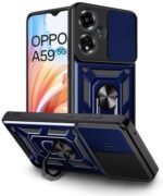 Tough Armor Bumper Mobile Back Case for Oppo A59 5G | Sliding Camera Shield Cover | Shock Proof 360? Protection | Hybrid PC + TPU | Ring Holder with Kickstand ? Blue - Image 5