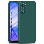 Back Cover for Tecno Pop 5 Pro | Tecno Pop 5 LTE | Ultra Slim Soft Rubberised Case | Inner Velvet Fabric Lining | Matte Silicone Flexible Mobile Case | Camera Protection - Green